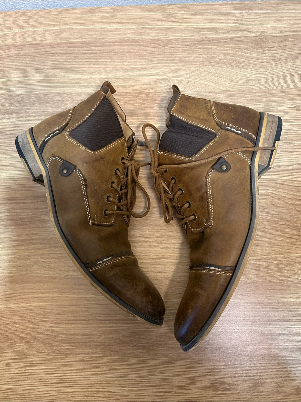 Steve Madden Men's Tan/Brown Lace-Up Boots